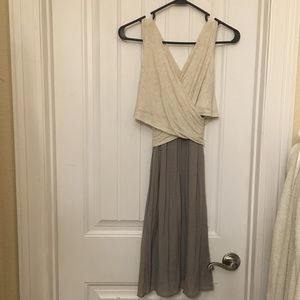 Anthropologie Amadi Lola dress. Cream & gray